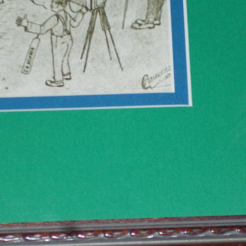 Unique "Lufkin K.P.. Lodge In Action" circus drawing matted & framed, signed - Picture 5 of 5